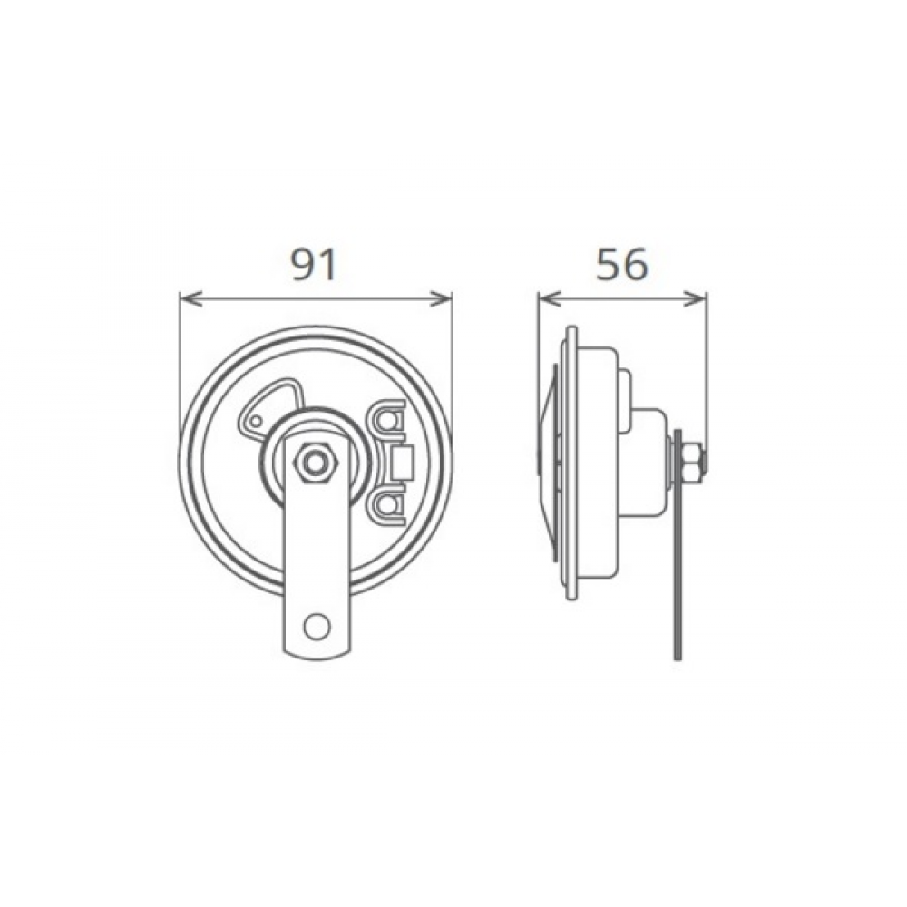 Claxon electromagnetic 12v 5a ton jos