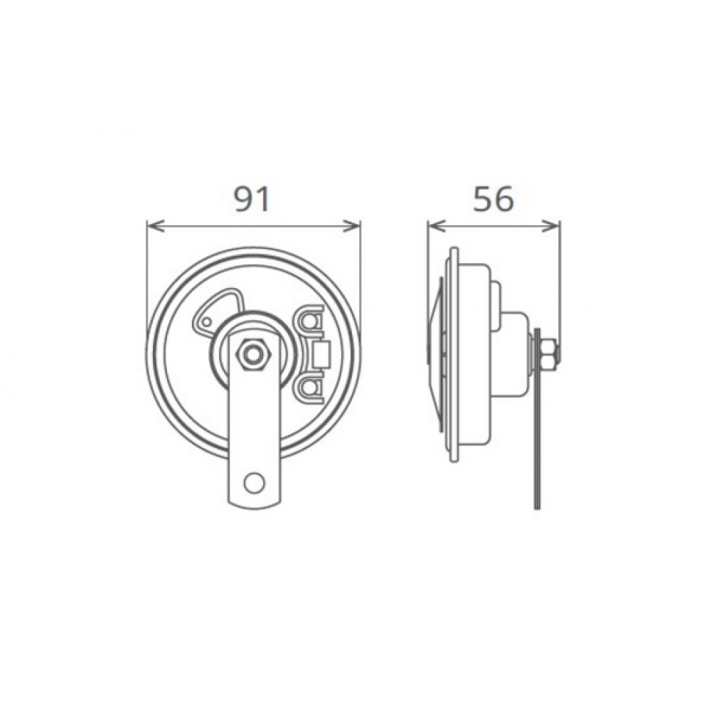 Claxon electromagnetic 12v 5a ton inalt