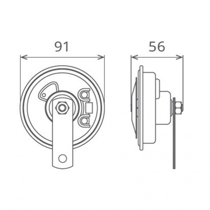 Claxon electromagnetic, tip disc, 24v 3a ton inalt