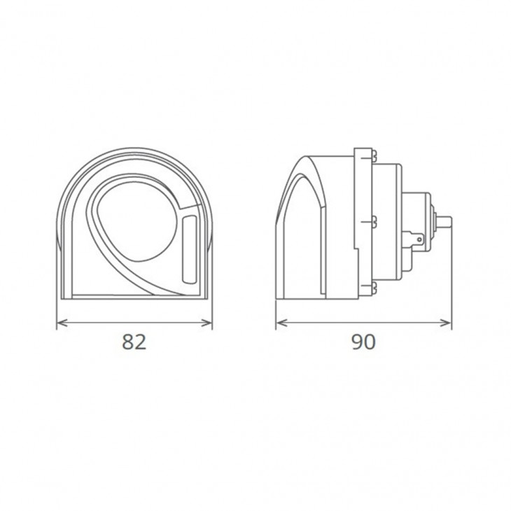 Claxon electromagnetic, tip melc, 24v 3a ton inalt, design light