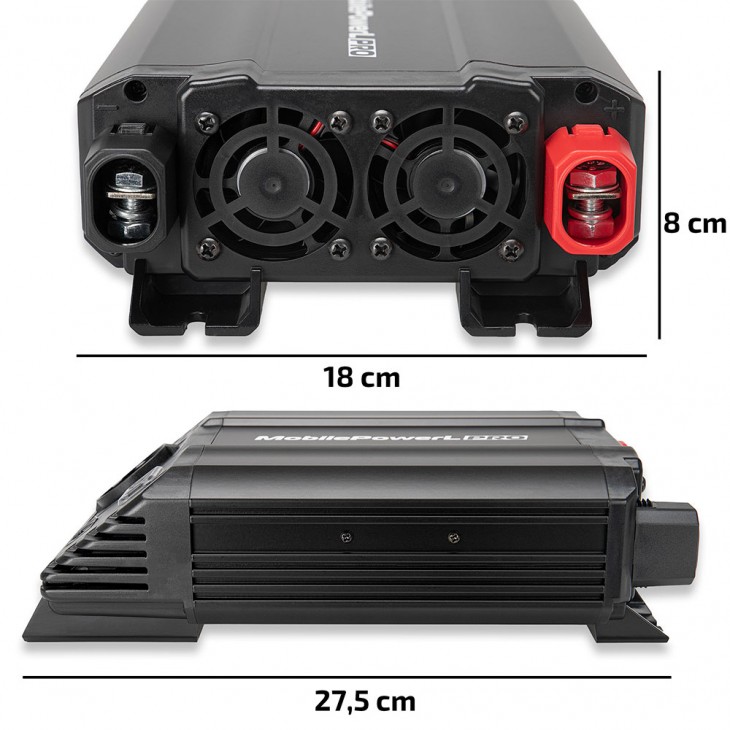 Invertor de tensiune heyner premium l pro 600-1200w alimentare 12v iesire 230v cu usb