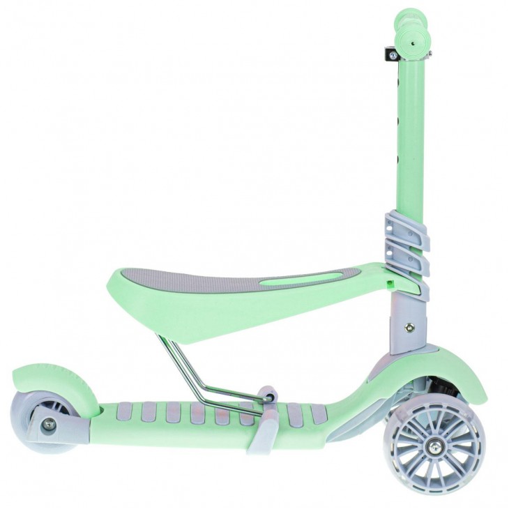 Tricicleta + Trotineta + Skateboard (3in1) roti iluminate LED - VERDE