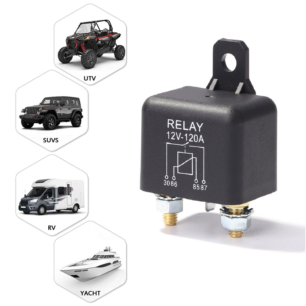 Releu incarcare izolator baterie suplimentara pentru vehicule Off-Road, ATV, SSV, UTV, Barci, tensiune 12V, 120W