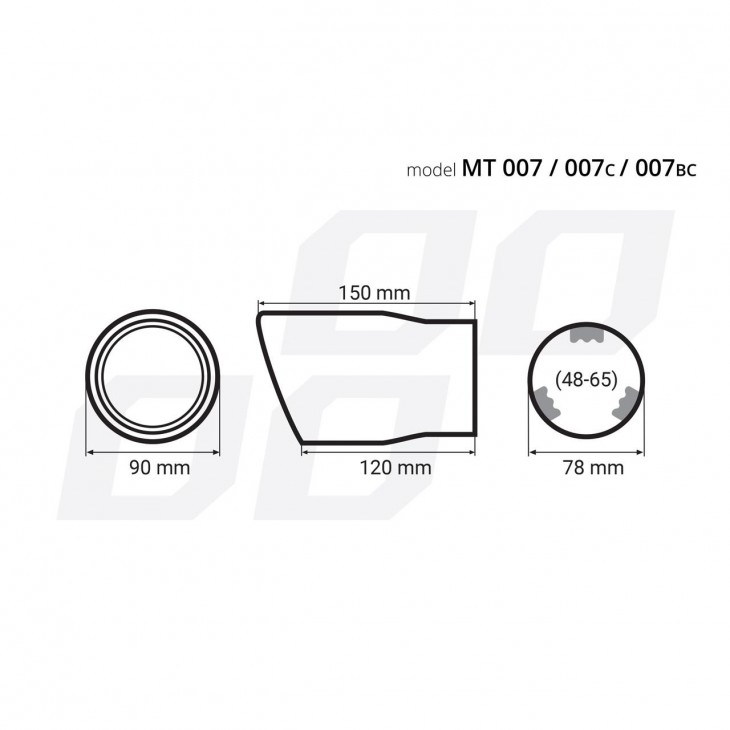 Ornament toba esapament din otel inoxidabil MT 007BLC