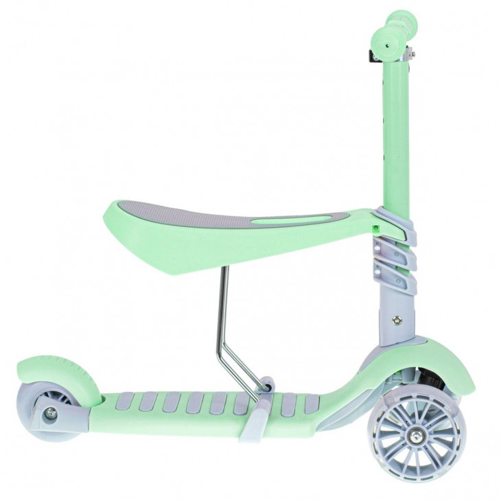 Tricicleta + Trotineta + Skateboard (3in1) roti iluminate LED - VERDE