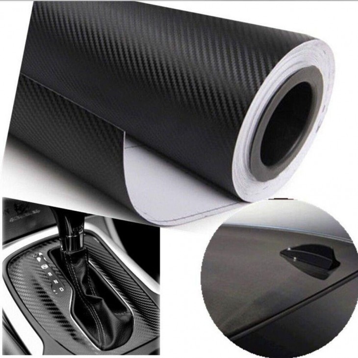 Folie colantare auto Carbon 3D Negru, 3m x 1,27m