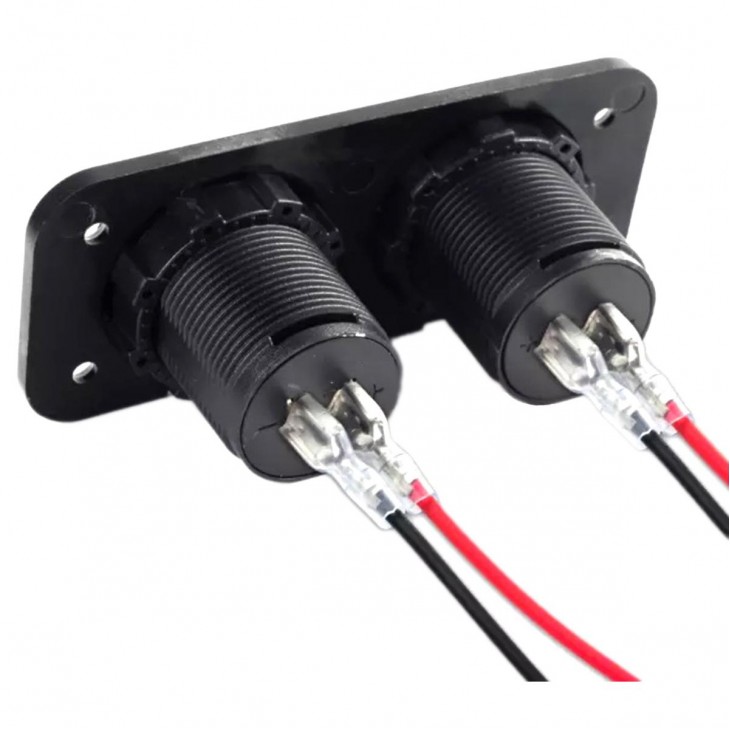 Voltmetru cu 2 x porturi incarcare USB, pentru vehicule offroad, ATV, SSV, quad, moto sau utilaje agricole, alimentare 12V