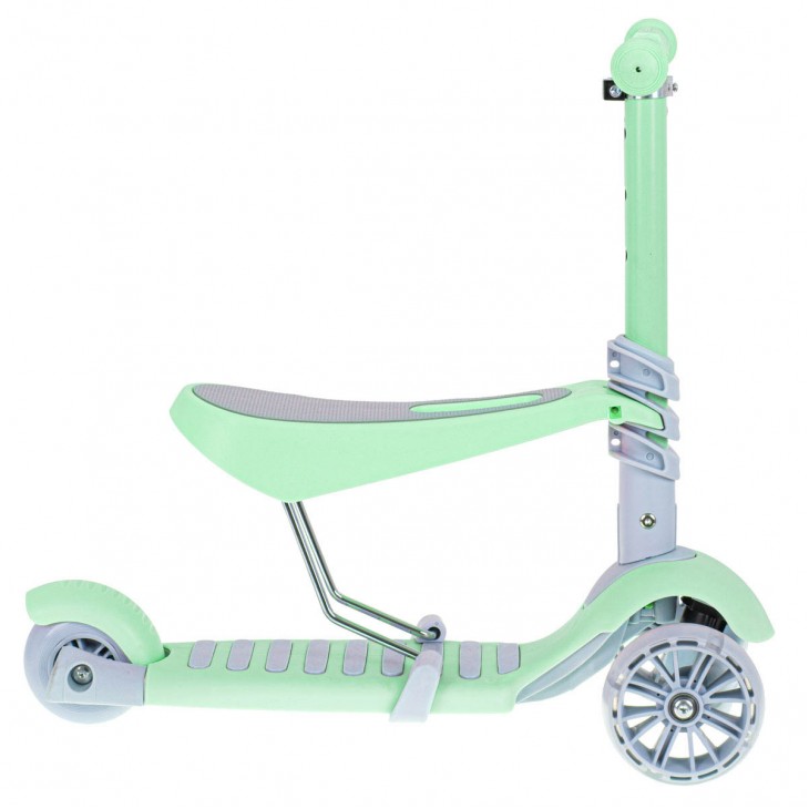 Tricicleta + Trotineta + Skateboard (3in1) roti iluminate LED - VERDE