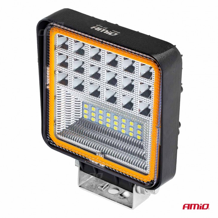 Proiector LED pentru Off-Road, ATV, SSV, cu functie de semnalizare, culoare 6500K, 3360 lm, tensiune 9 - 36V, dimensiuni 110 x 110 mm