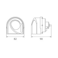 Claxon Electromagnetic, Tip Melc, 24V 3A Ton Jos, Design Light