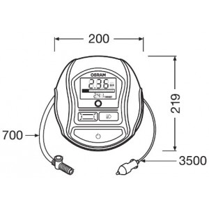 Compresor Auto 12V 180 W Cu Afisaj Digital Tyreinflate 1000 Osram